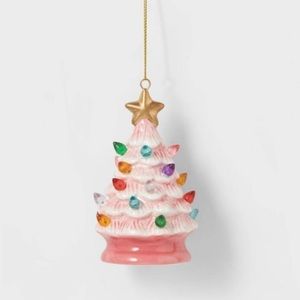 Target Lit Ceramic Retro Christmas Tree Ornament - Wondershop Pink